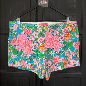 Lilly Pulitzer Bright Floral Shorts in Pink & Turquoise